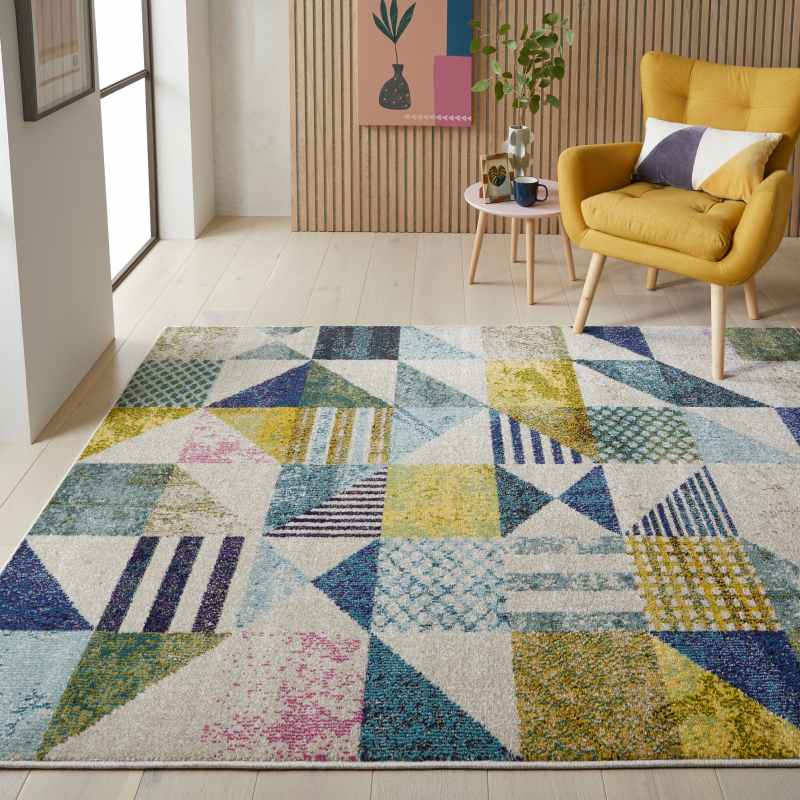 Carnaval CAR101 Geometric Rug by Concept Looms in Light Multi