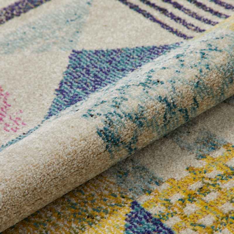 Carnaval CAR101 Geometric Runner Rug by Concept Looms in Light Multi