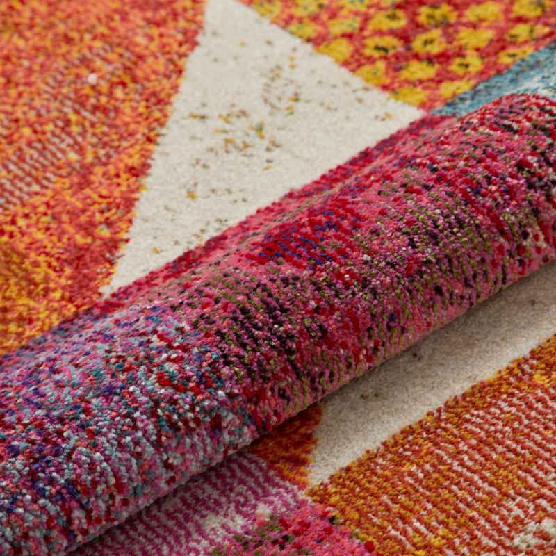 Carnaval CAR102 Geometric Runner Rug by Concept Looms in Multicolour