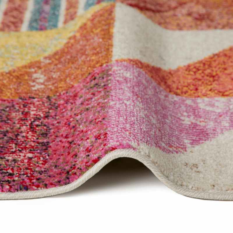 Carnaval CAR102 Geometric Runner Rug by Concept Looms in Multicolour
