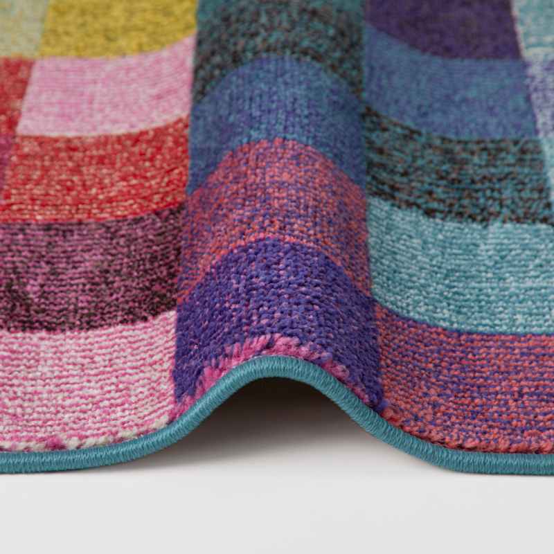 Carnaval CAR103 Geometric Runner Rug by Concept Looms in Multicolour