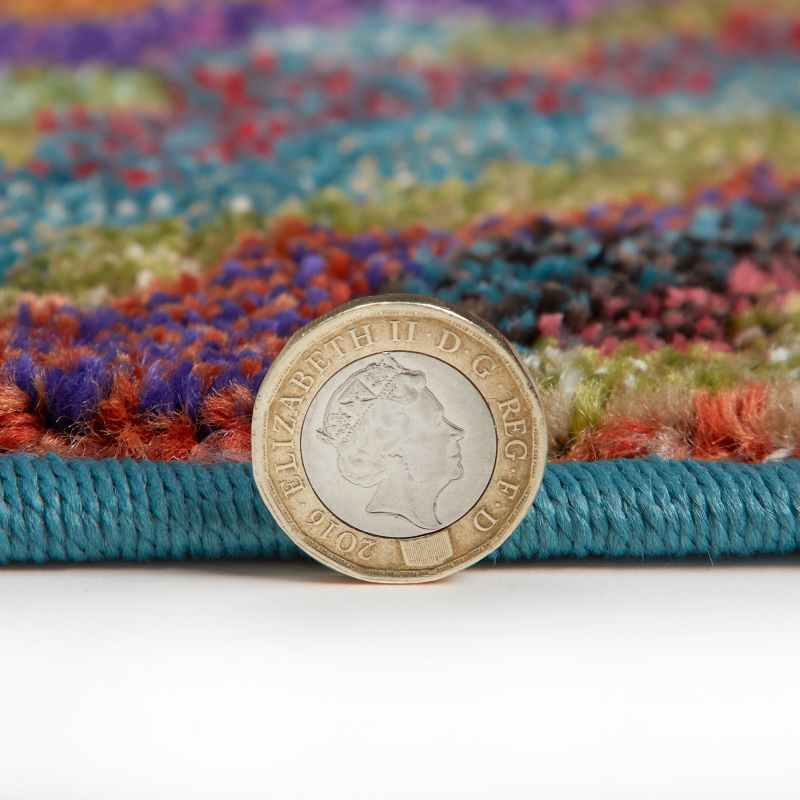 Carnaval CAR104 Chevron Runner Rug by Concept Looms in Multicolour