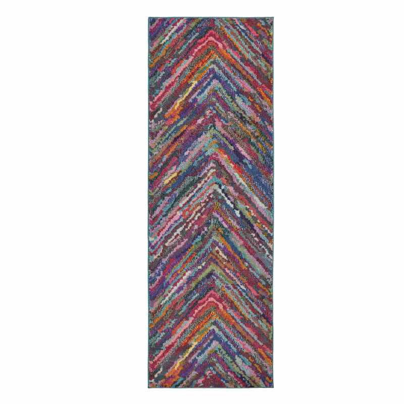 Carnaval CAR104 Chevron Runner Rug by Concept Looms in Multicolour