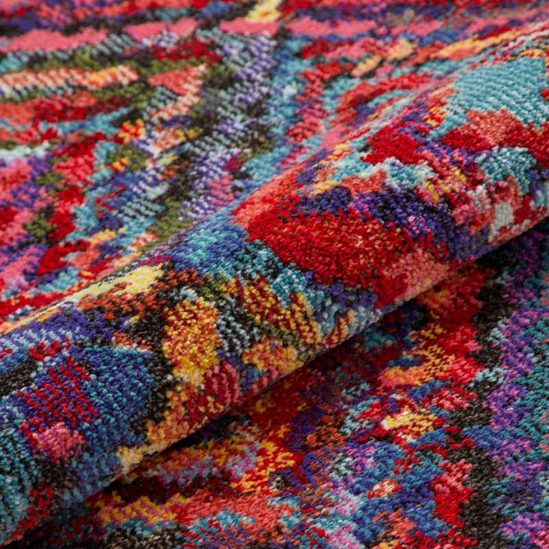 Carnaval CAR105 Geometric Runner Rug by Concept Looms in Multicolour