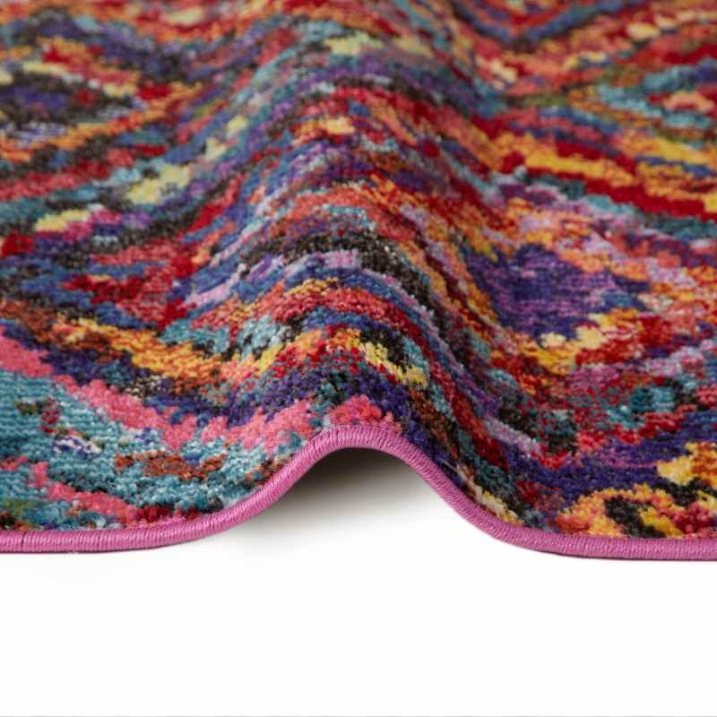 Carnaval CAR105 Geometric Runner Rug by Concept Looms in Multicolour
