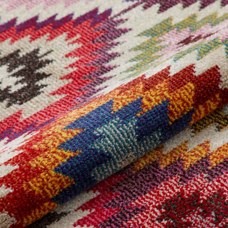 Carnaval CAR106 Geometric Runner Rug by Concept Looms in Multicolour