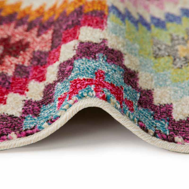 Carnaval CAR106 Geometric Runner Rug by Concept Looms in Multicolour