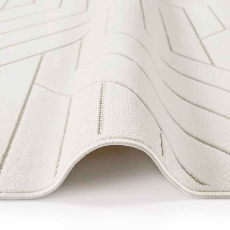 Maze MAZ101 Geometric Rug by Concept Looms in Ivory White