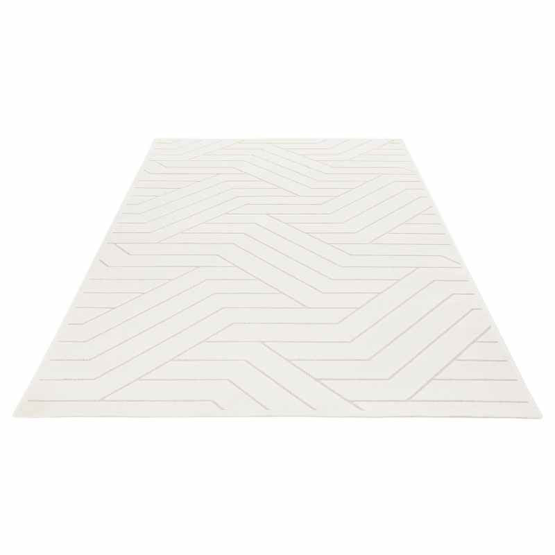 Maze MAZ101 Geometric Rug by Concept Looms in Ivory White