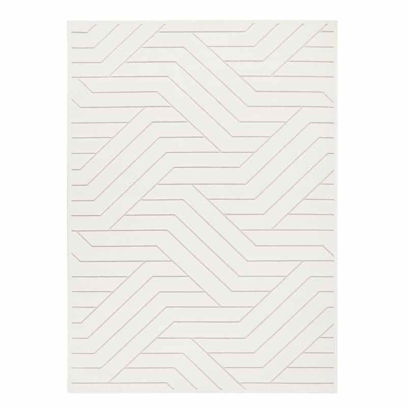 Maze MAZ101 Geometric Rug by Concept Looms in Ivory White