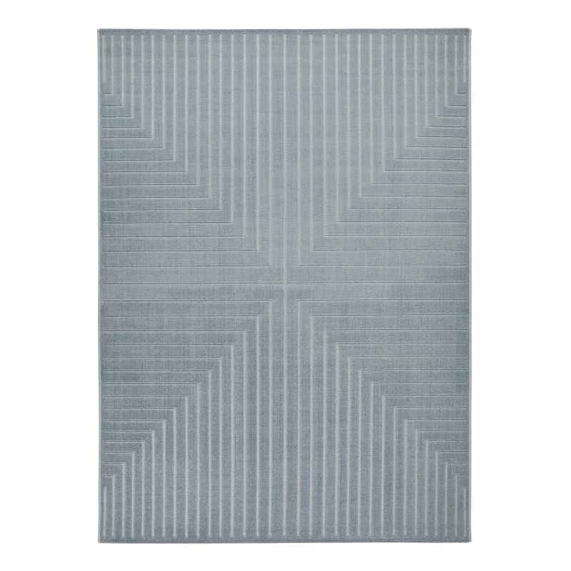 Maze MAZ104 Geometric Rug by Concept Looms in Blue