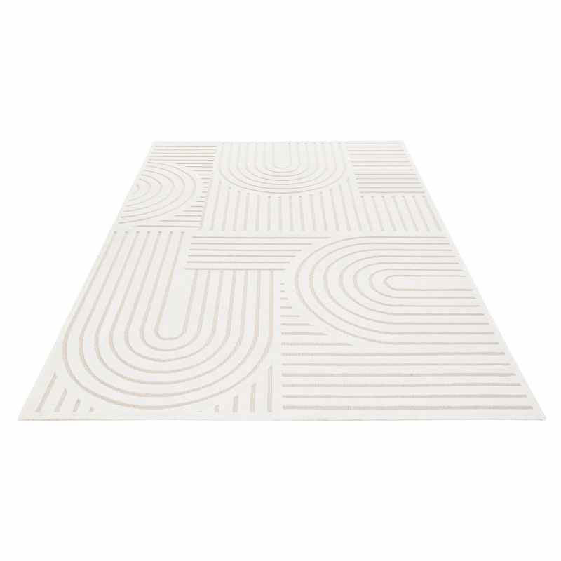 Maze MAZ106 Carved Rug by Concept Looms in Ivory White