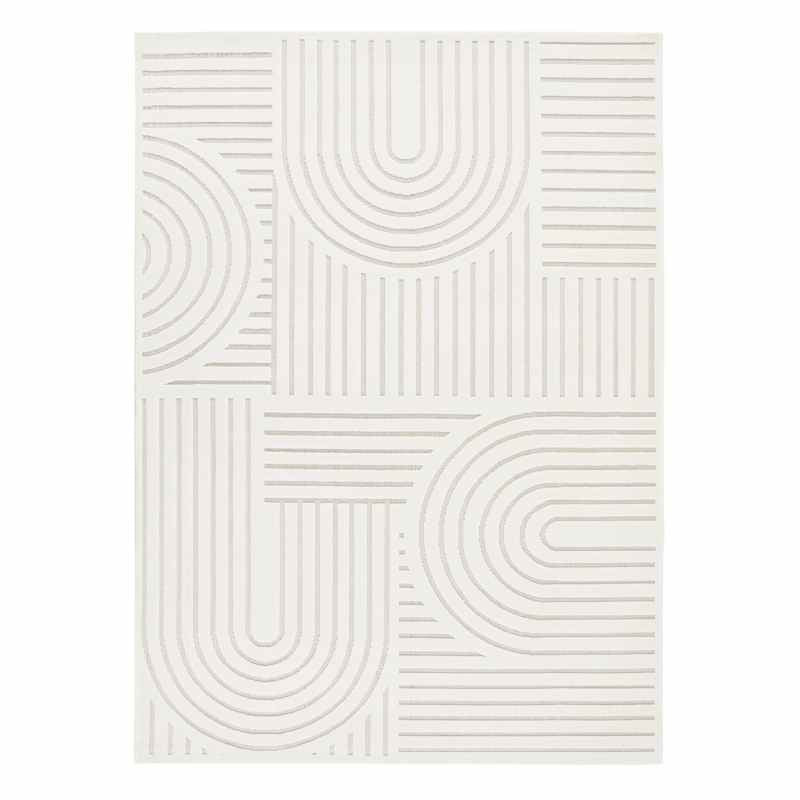 Maze MAZ106 Carved Rug by Concept Looms in Ivory White