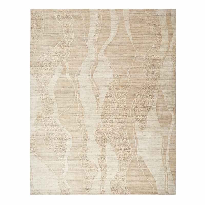 Dune DU147 Wave Wool Rugs by Concept Looms in Beige
