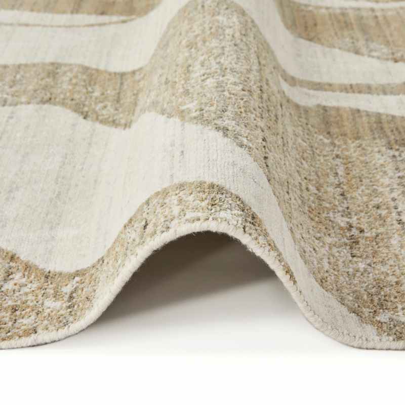 Dune DU147 Wave Wool Rugs by Concept Looms in Ivory Mink