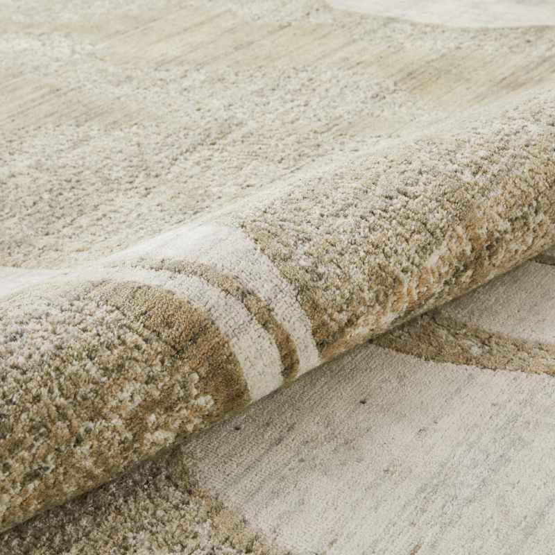 Dune DU147 Wave Wool Rugs by Concept Looms in Ivory Mink