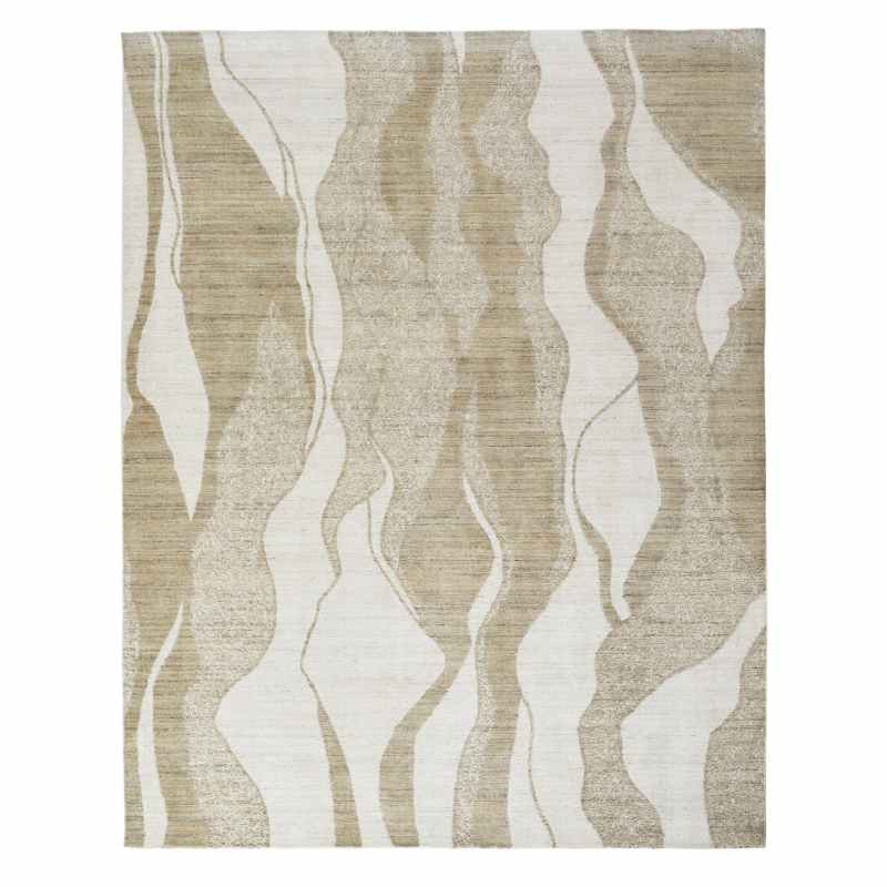 Dune DU147 Wave Wool Rugs by Concept Looms in Ivory Mink