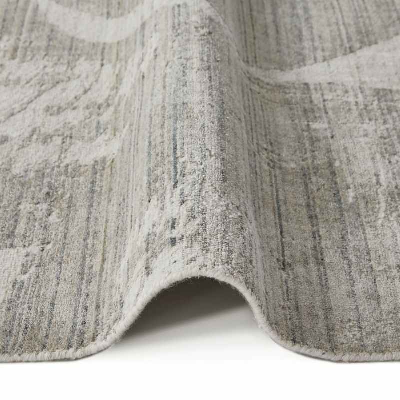 Dune DU155 Wave Wool Rugs by Concept Looms in White Light Blue
