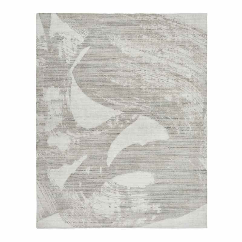 Dune DU155 Wave Wool Rugs by Concept Looms in White Light Blue