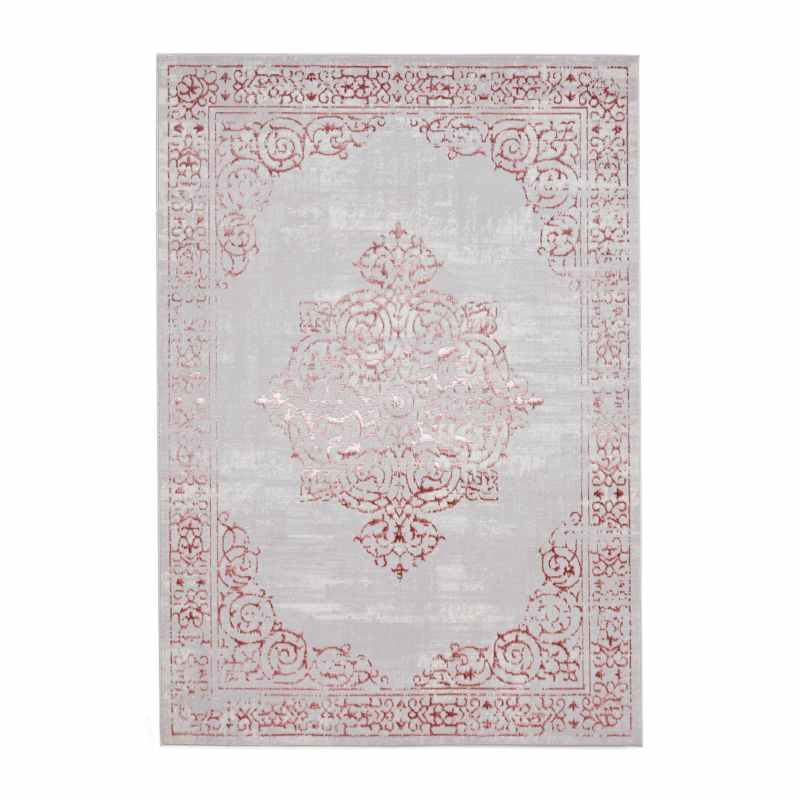 Artemis B9076A Traditional Textured Rugs in Rose Silver Grey