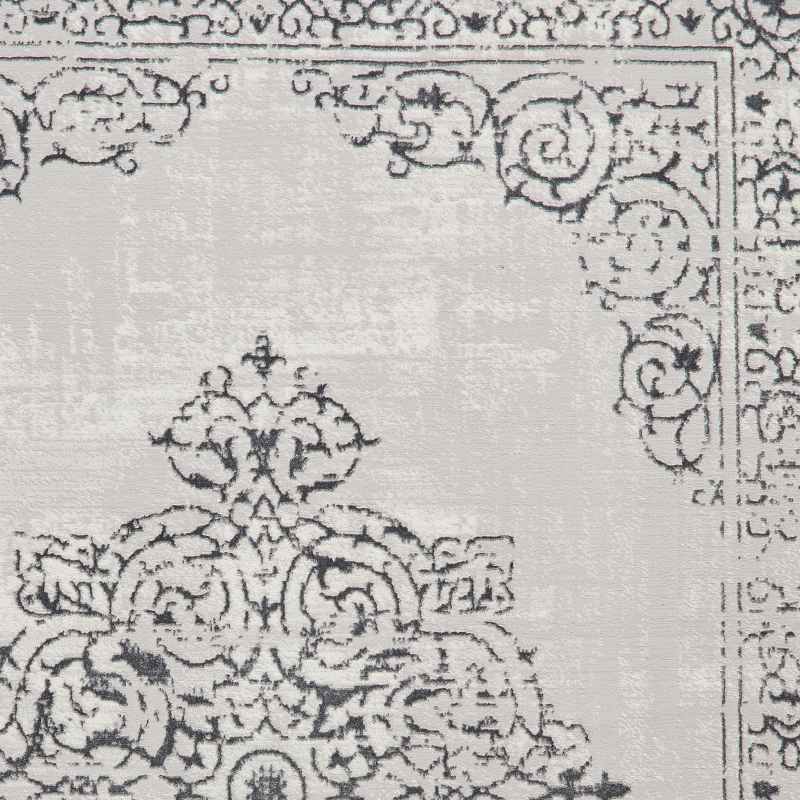 Artemis B9076A Traditional Textured Rugs in Silver Grey