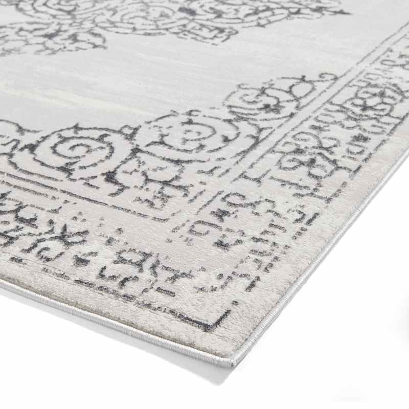 Artemis B9076A Traditional Textured Rugs in Silver Grey