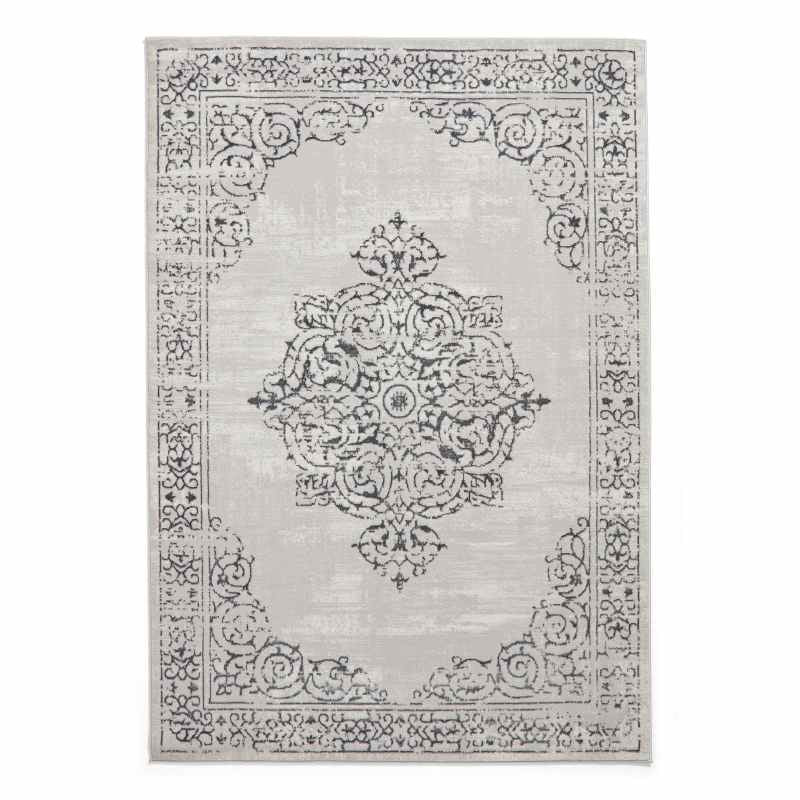 Artemis B9076A Traditional Textured Rugs in Silver Grey