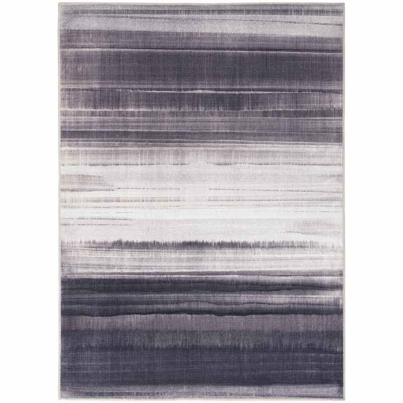 Calvin Klein LDR01 CK031 Launder Washable Rugs in Ivory Black