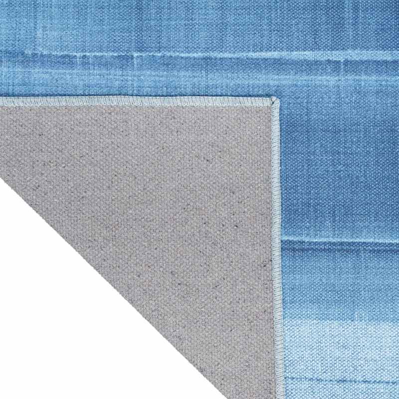 Calvin Klein LDR01 CK031 Launder Washable Runner Rugs in Aqua Blue