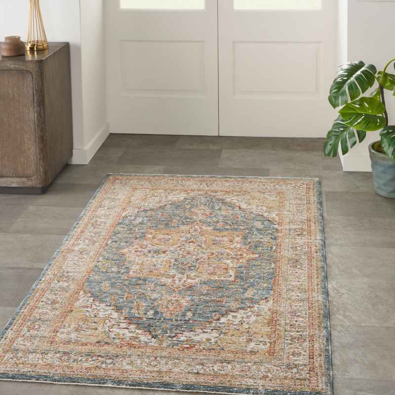 Nourison Sahar SHR06 Traditional Rugs in Ivory Blue