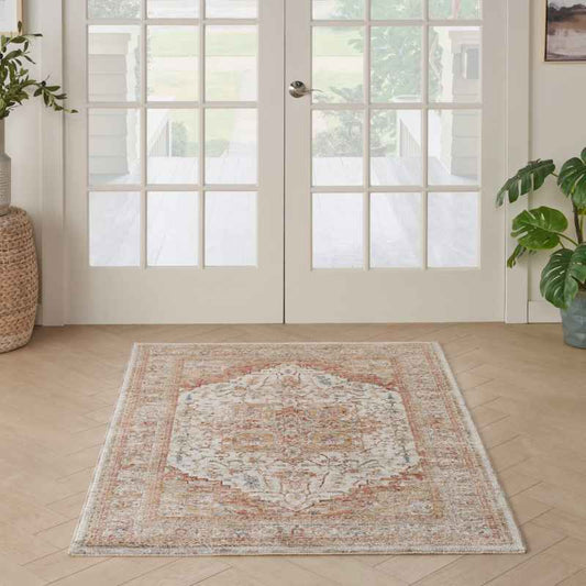 Nourison Sahar SHR06 Traditional Rugs in Ivory Rust