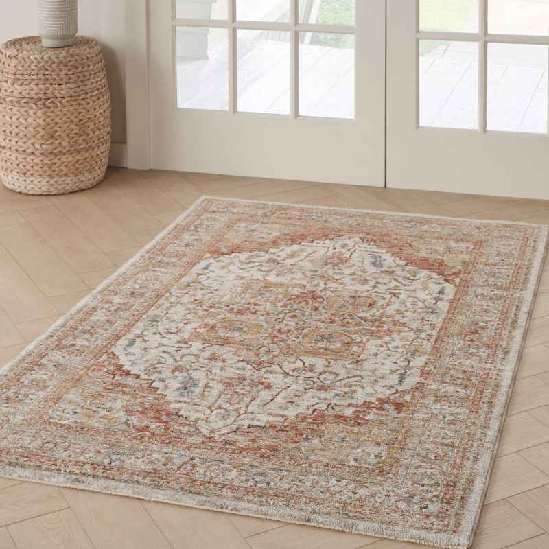 Nourison Sahar SHR06 Traditional Rugs in Ivory Rust