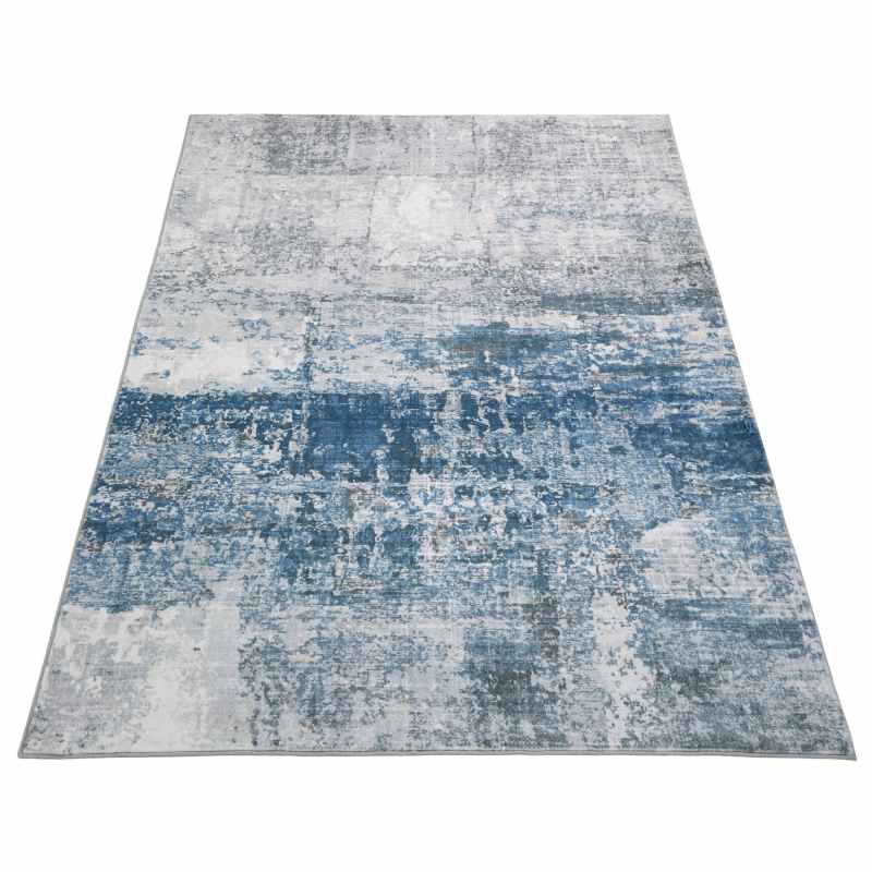 Concept Looms Lux Washable LUX07 Rugs in Ivory Blue