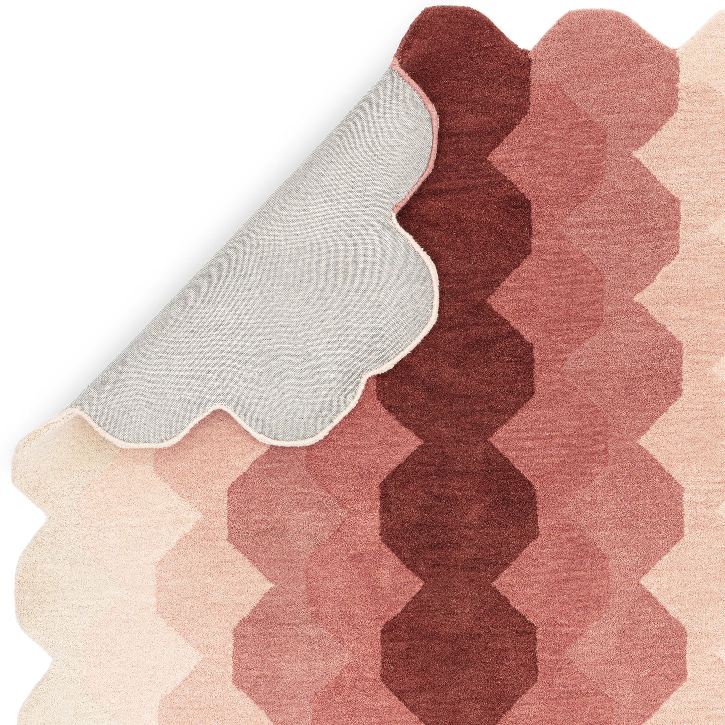 Hive Modern Geometric Ombre Wool Rugs in Pink