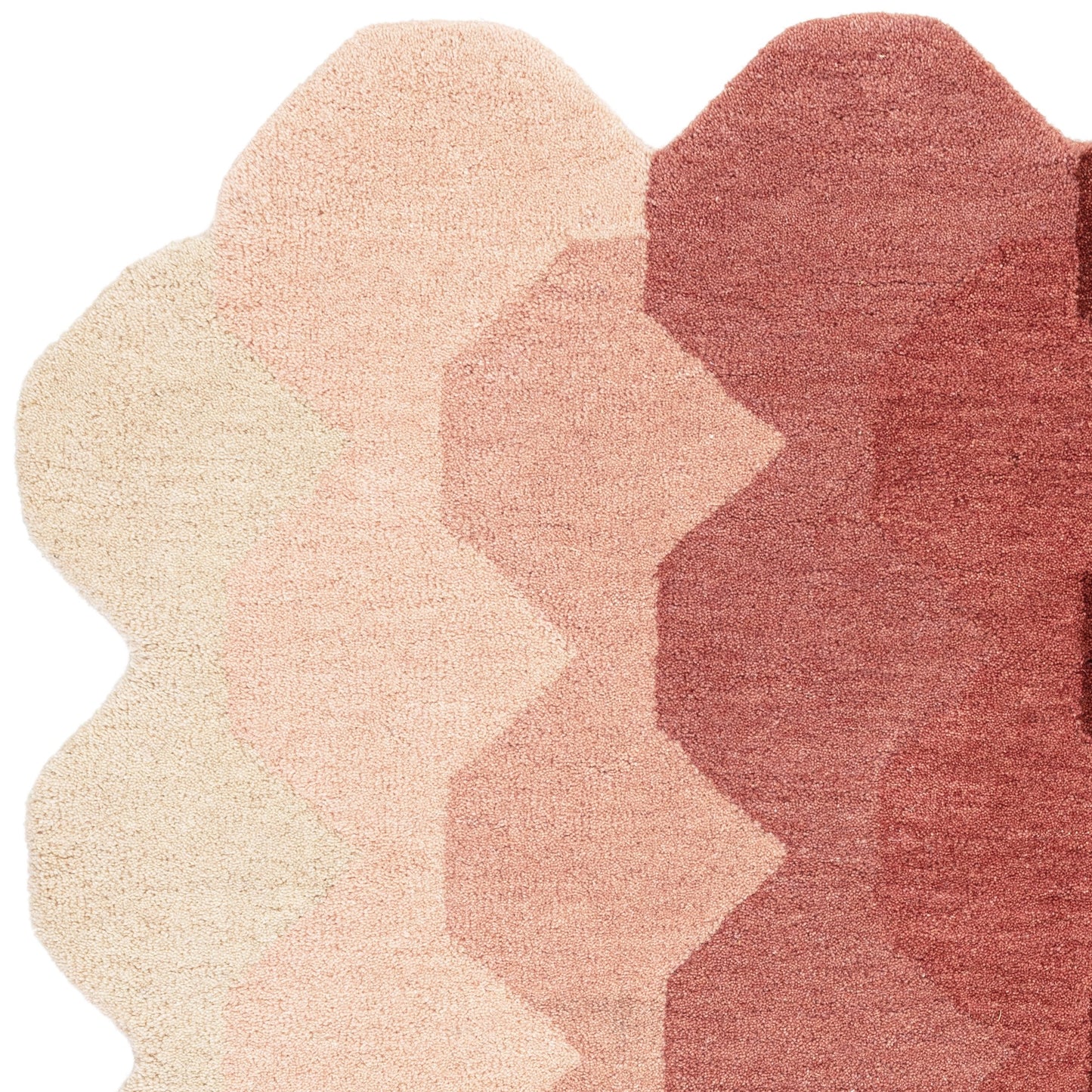 Hive Modern Geometric Ombre Wool Rugs in Pink