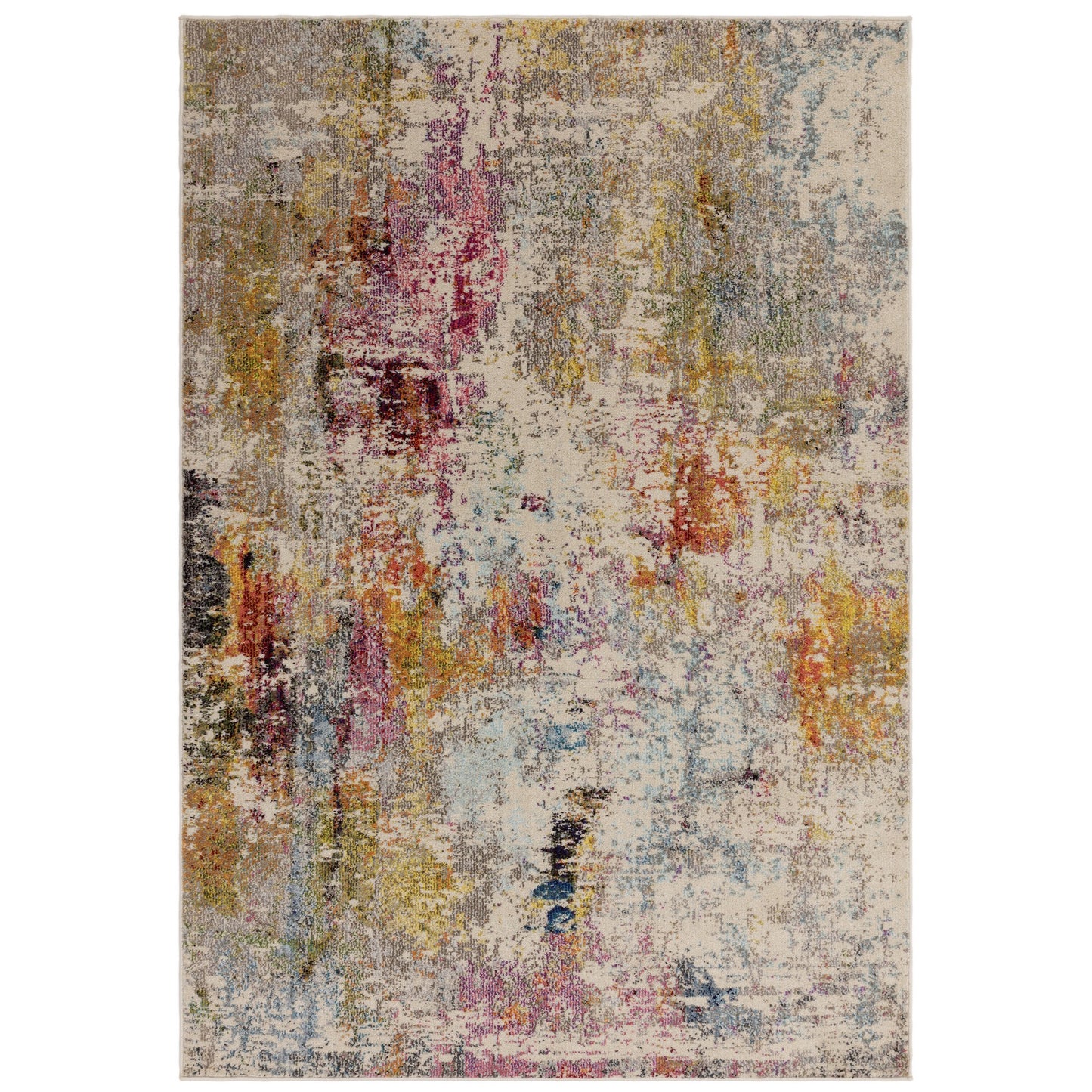 Colores Cloud Pixel Distressed Rugs in CO07 Multi