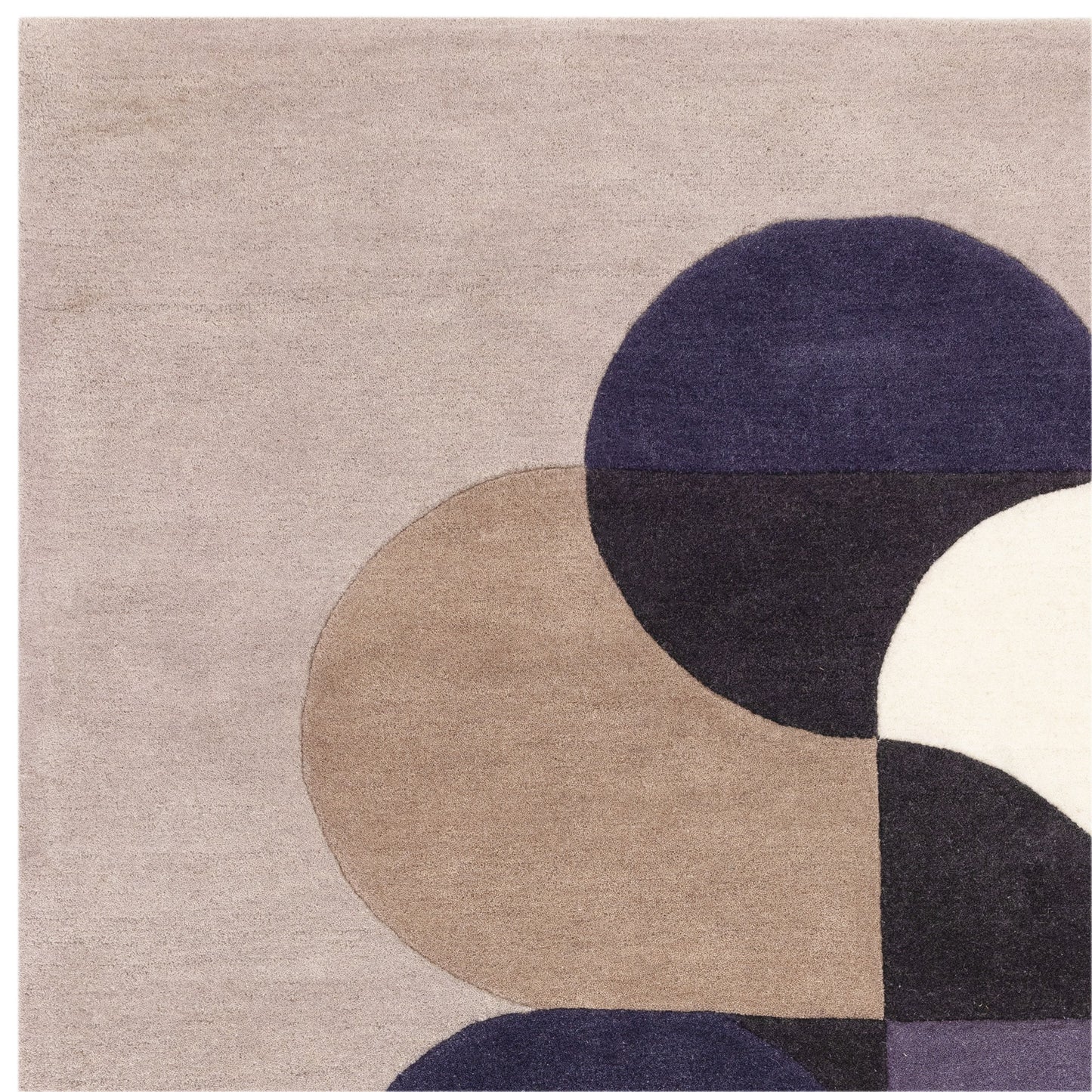 Matrix Statement MAX92 Wool Geometric Rugs in Light Grey