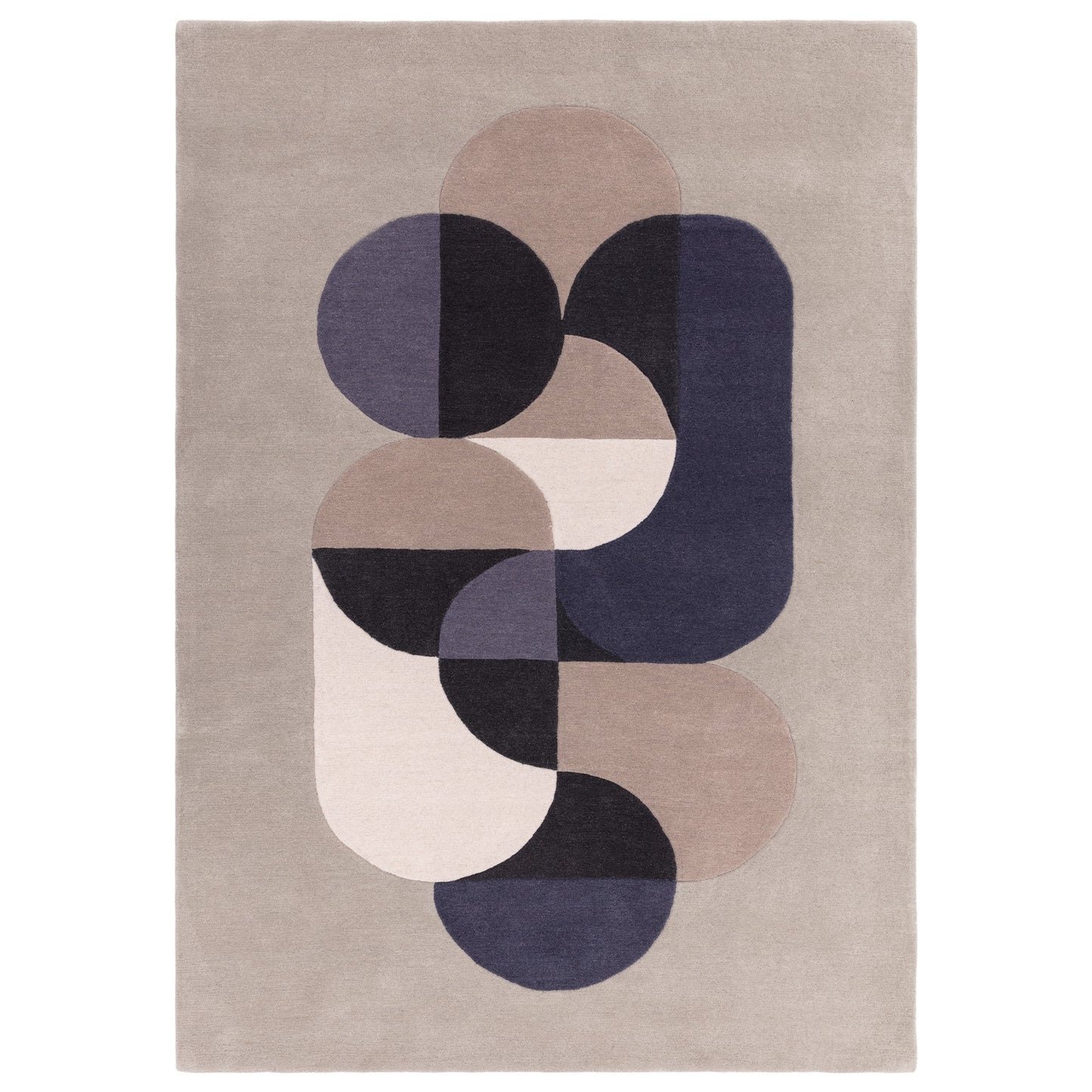 Matrix Statement MAX92 Wool Geometric Rugs in Light Grey