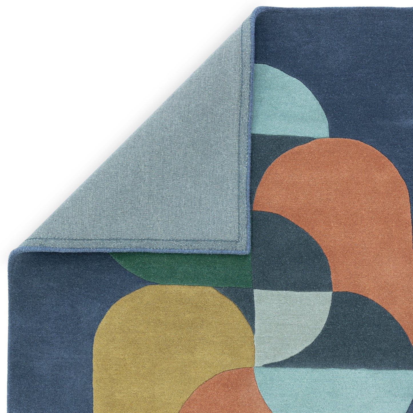 Matrix Statement MAX91 Wool Geometric Rugs in Navy Blue