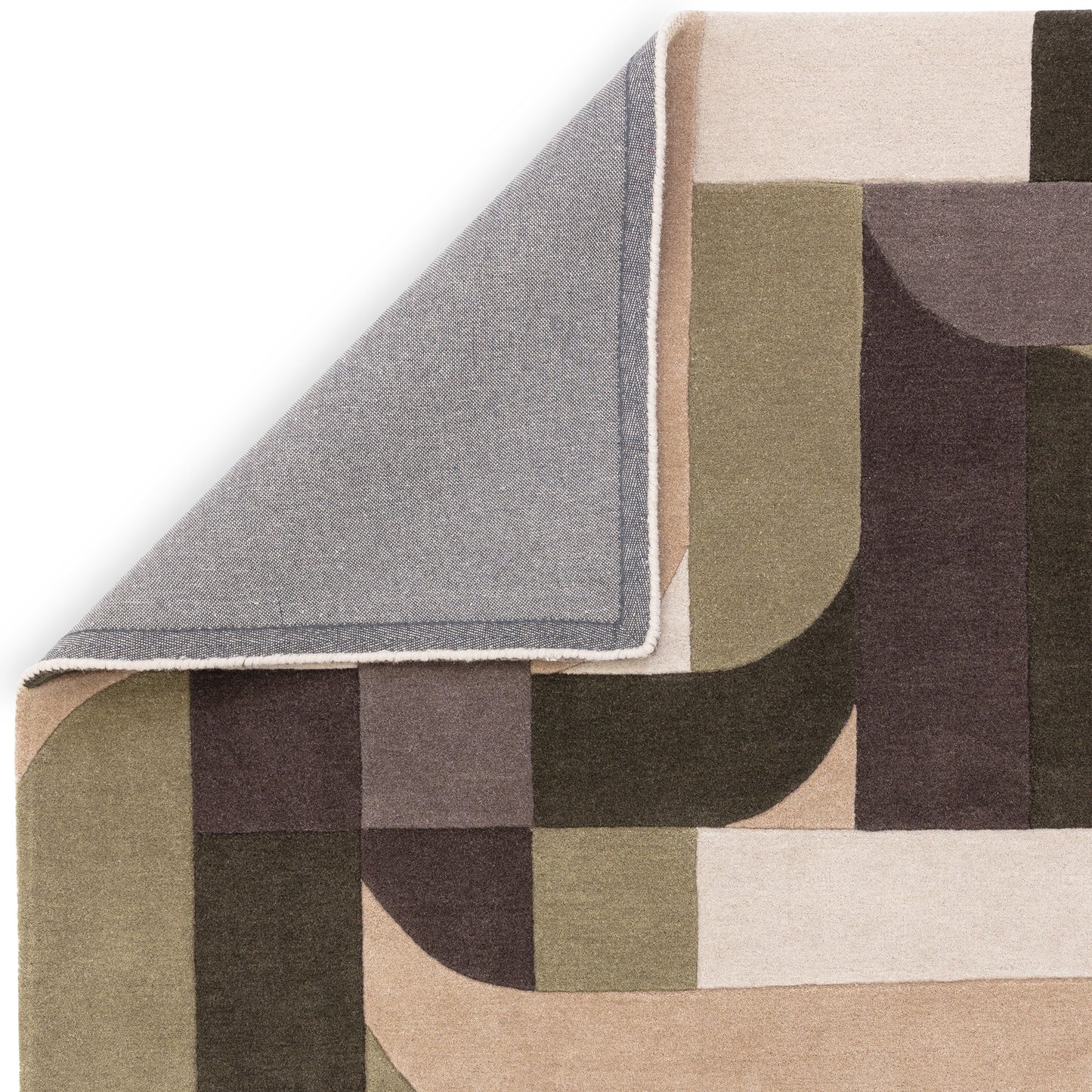 Matrix Klotski MAX90 Wool Geometric Rugs in Sage Green