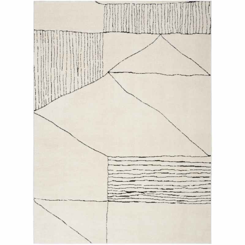 Modern Comfort MNC02 Geometric Rug by Nourison in Ivory Black