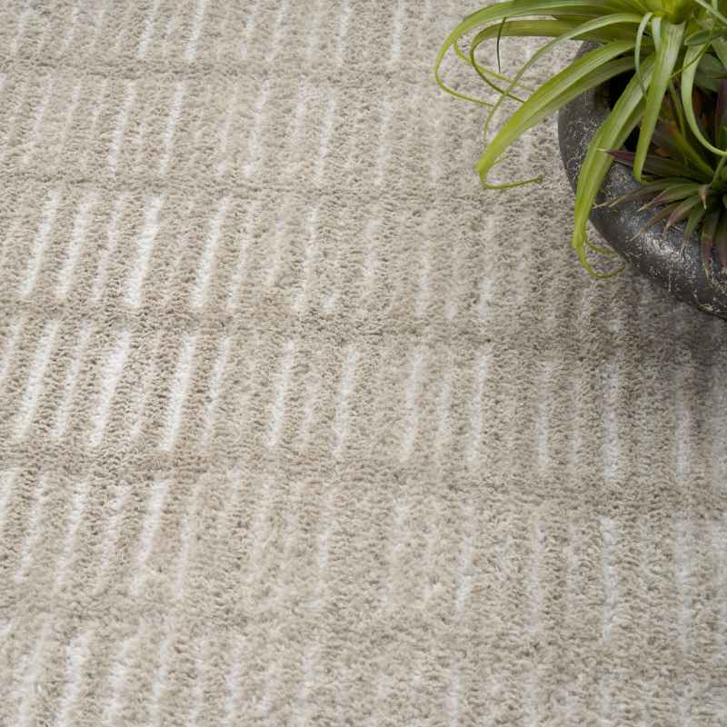 Modern Comfort MNC03 Stripe Rug by Nourison in Grey Ivory