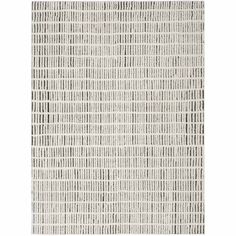 Modern Comfort MNC03 Stripe Rug by Nourison in Ivory Black