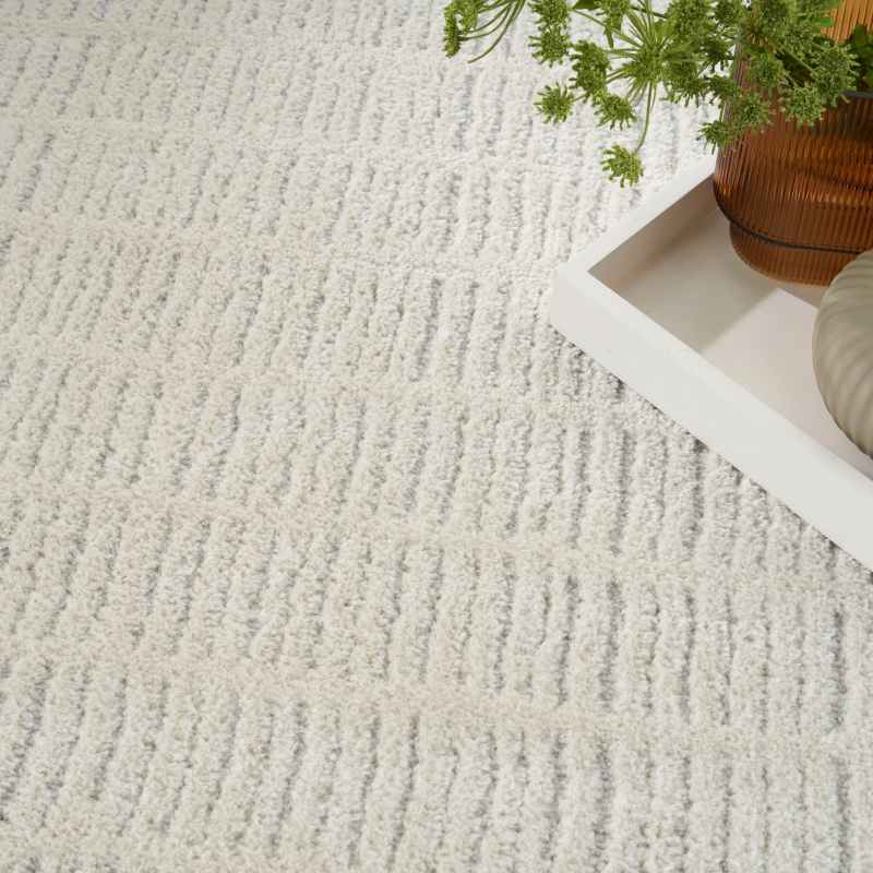Modern Comfort MNC03 Stripe Rug by Nourison in Ivory Grey