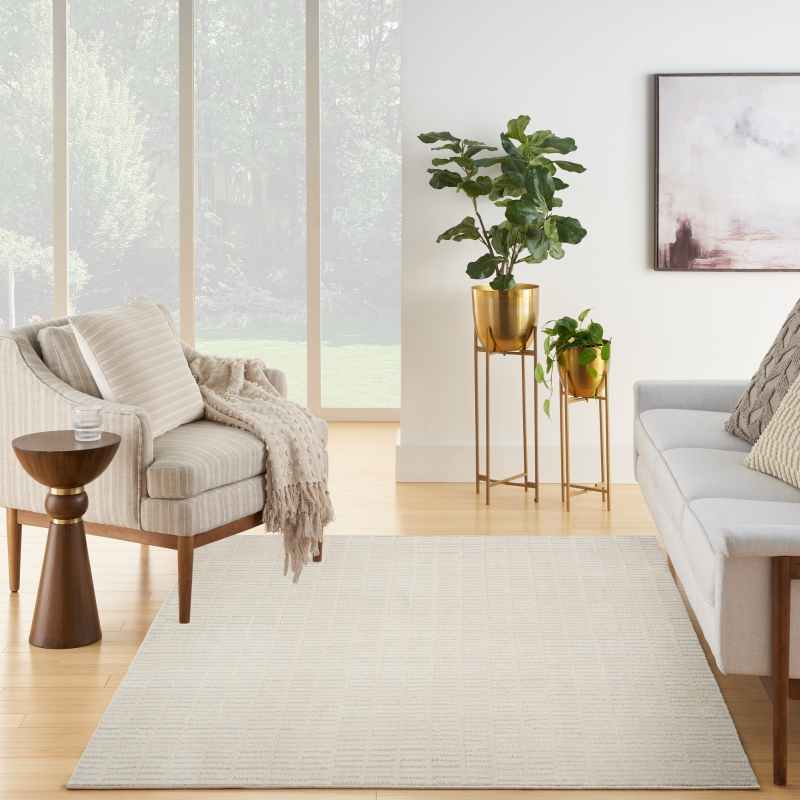 Modern Comfort MNC03 Stripe Rug by Nourison in Ivory Grey