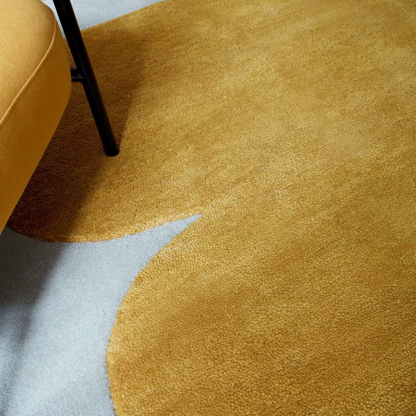 Canvas Sculpt 04 Modern Wool Abstract Rugs in Yellow