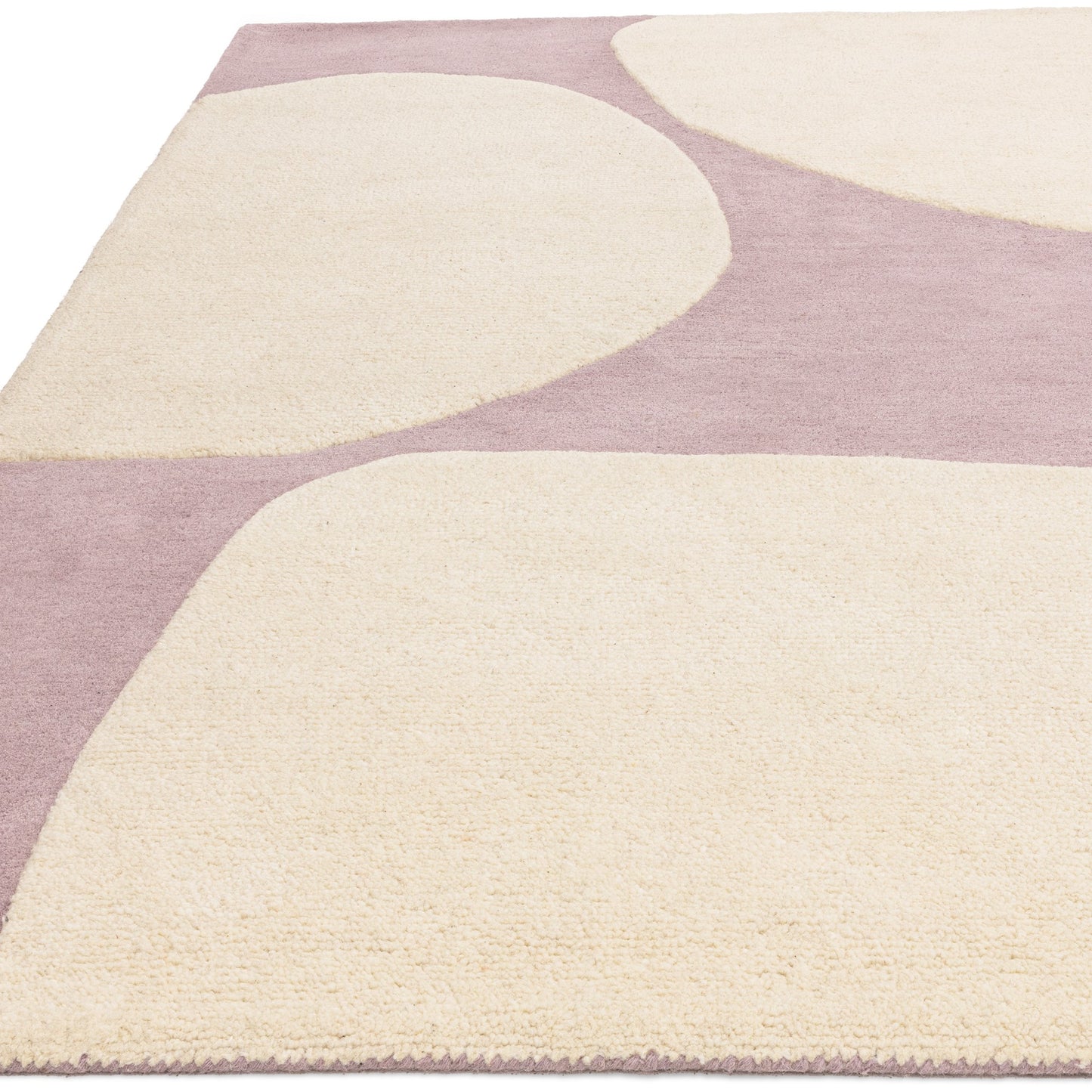 Canvas Pebble 02 Modern Wool Abstract Rugs in Purple