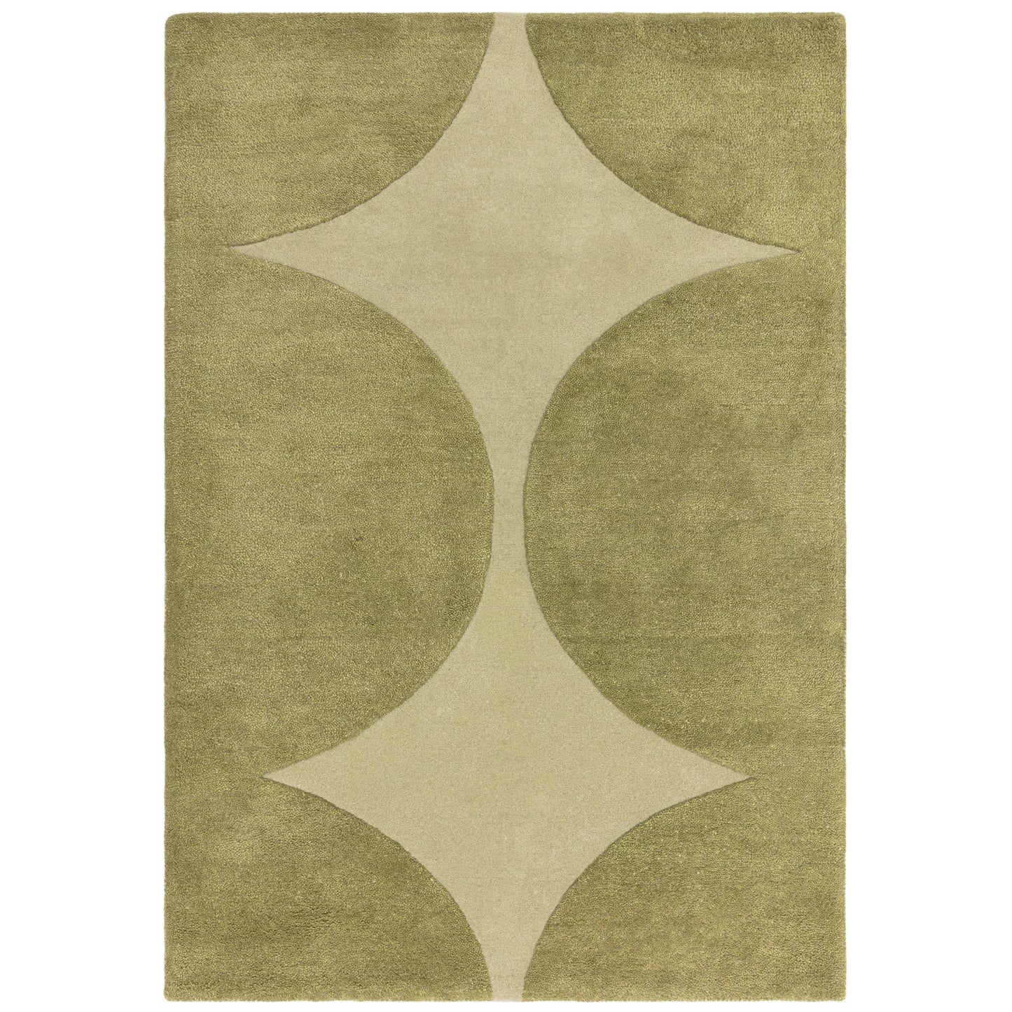 Canvas Reflect 01 Modern Wool Abstract Rugs in Green