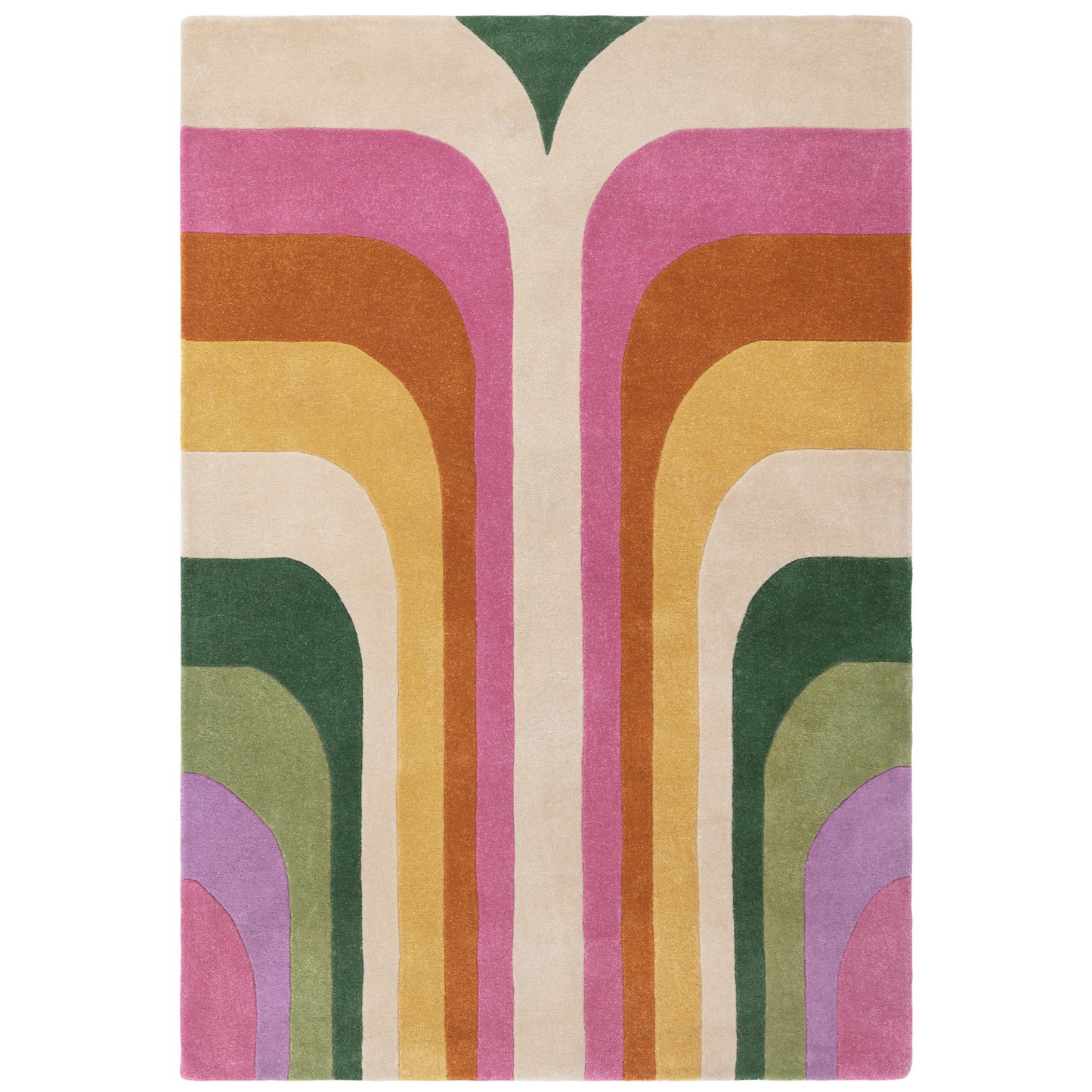 Romy Retro 01 Geometric Modern Rugs in Pink
