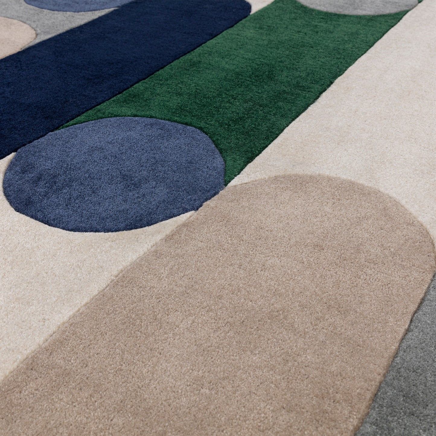 Romy Morse 08 Geometric Modern Rugs in Blue